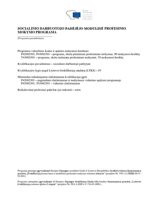 Socialinio darbuotojo padėjėjo darbo įrankiai