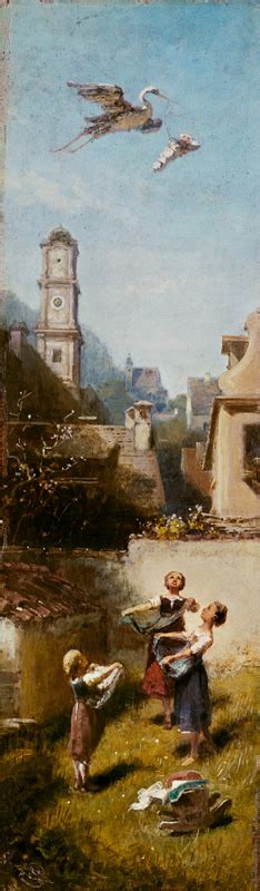 Carl Spitzweg piešinys: ‘Der Klapperstorch’ (Kalenti gandras)