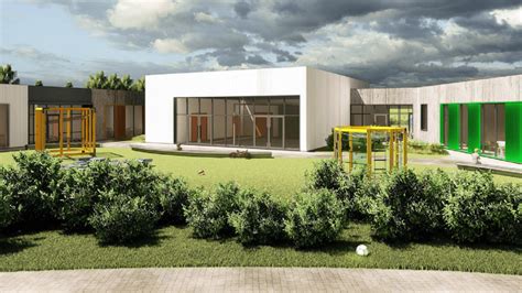 Dalinė 3D vizualizacija ikimokyklinio ugdymo įstaigos lauko erdvės