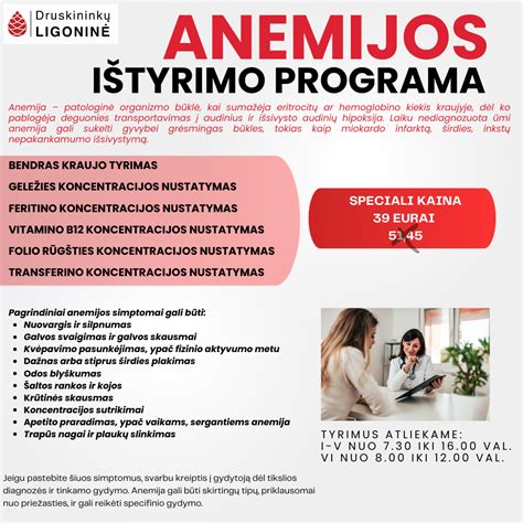 Schematinis anemijos simptomų vaizdavimas