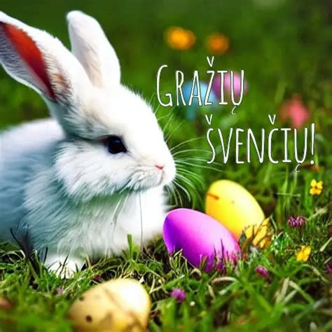 Velykinis kiškis su margučiais