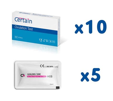 Nuotrauka, vaizduojanti ovuliacijos testų rinkinį