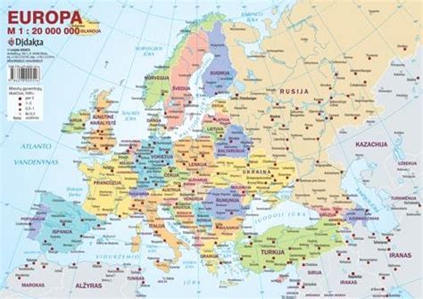 Žemėlapis su Europos pigių kelionių kryptimis