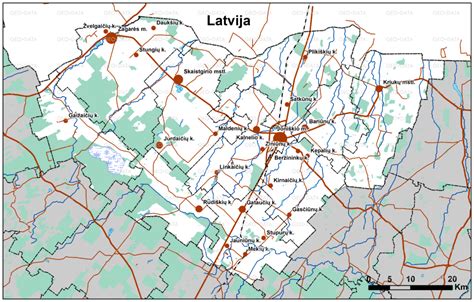 Žemėlapis su Joniškio rajono socialinių paslaugų centrais