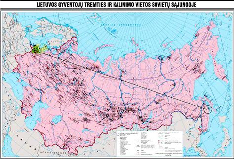 Mapa Sibiro tremties vietų
