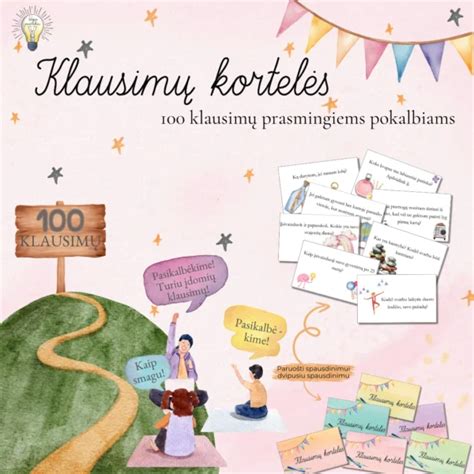 Pavyzdys klausimų kortelės su skirtingo sudėtingumo klausimais