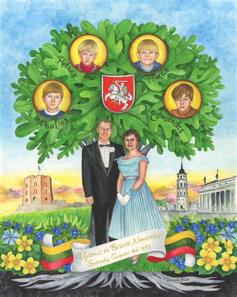 family tree with Lithuanian flag