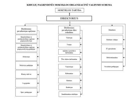 Schema, iliustruojanti valdymo organų struktūrą asociacijoje