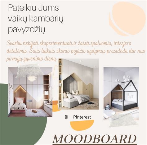 Pavyzdys vaikų kambario interjero su 