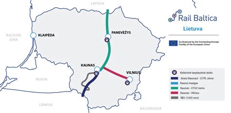 Žemėlapis, vaizduojantis planuojamą „Rail Baltica“ geležinkelio trasą Pasvalio rajone