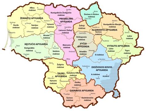 Žemėlapis su svarbiausiomis partizanų kovų vietovėmis