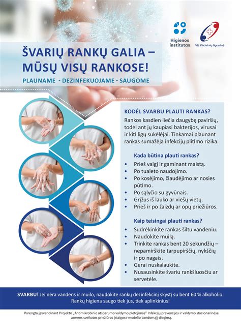 Infografika apie svarbiausius rankų higienos principus