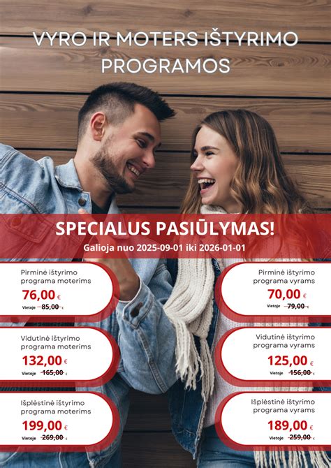 moters ir vyro medicininiai tyrimai