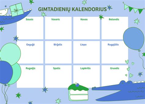 Kalendorius su žymėtu gimtadieniu
