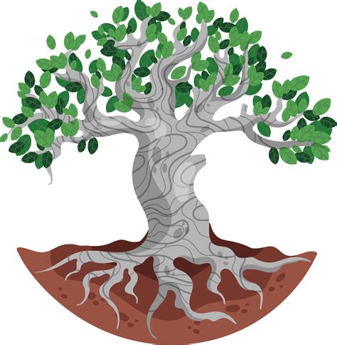 Simbolinis vaizdas: medis su šaknimis, simbolizuojantis šeimą ir gyvybės tęstinumą