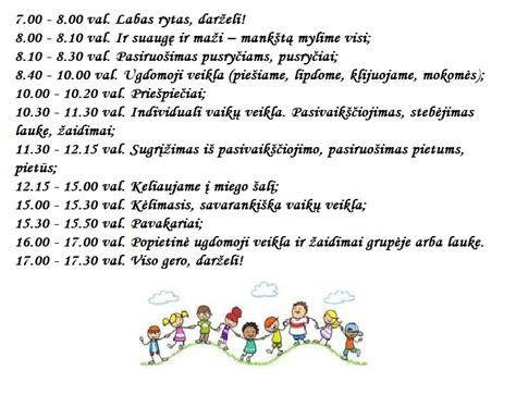 vaiko dienos ritmas darželyje