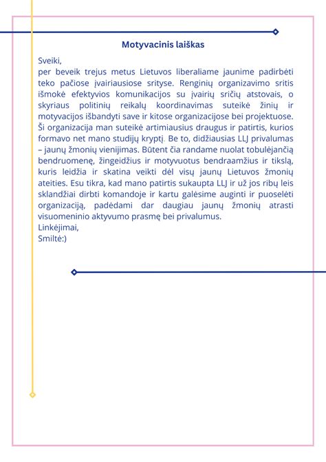 Motyvacinis laiškas