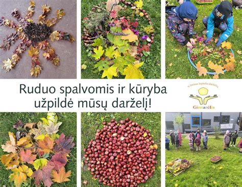Rudens lapų dekoracijos darželyje