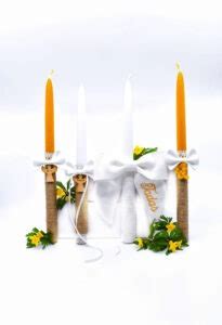 Įvairių krikšto žvakių dizainų pavyzdžiai