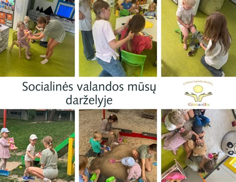 Darbuotojai darželyje bendrauja su vaikais