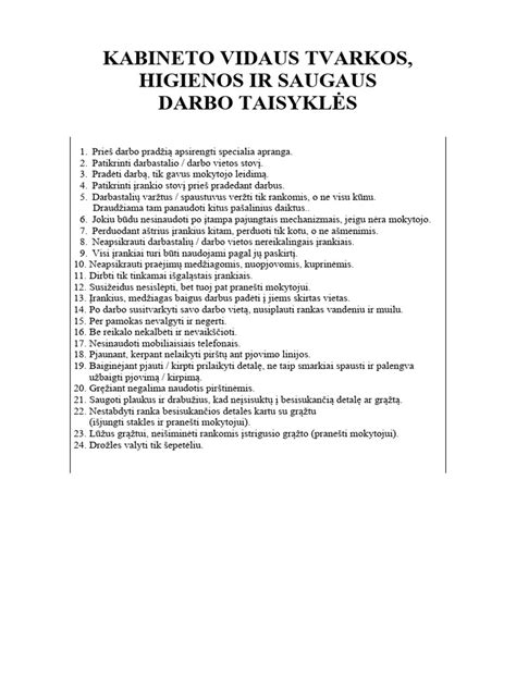 Darželio vidaus taisyklės ir higienos normos