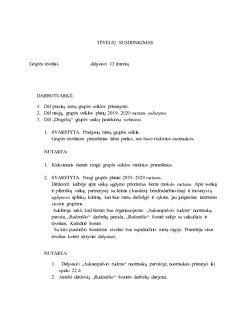 Darželio tėvų susirinkimo darbotvarkės pavyzdys