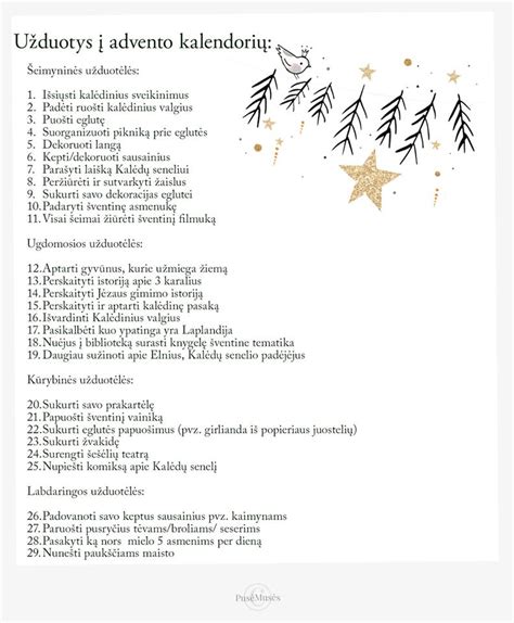 Advento kalendoriaus idėjos vaikams