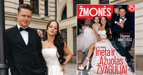 Ineta ir Ąžuolas Žvaguliai vestuvių dieną