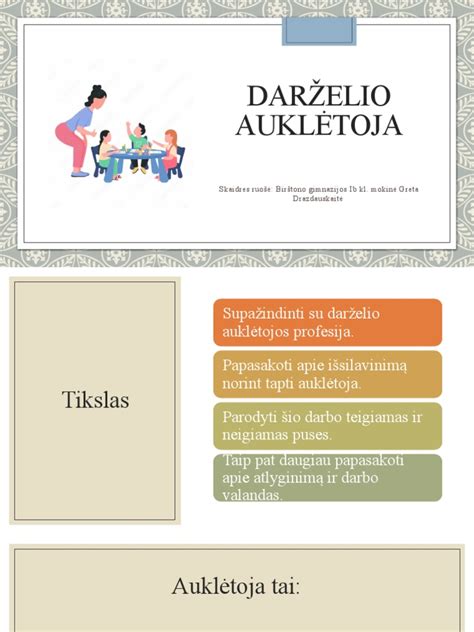 vaiku darzelio aukletoja