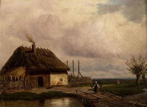 Lietuvos kaimo peizažas su laukais ir sodyba