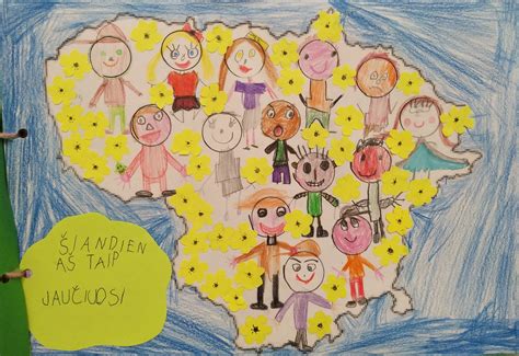 Vaikai piešia piešinius apie Lietuvą