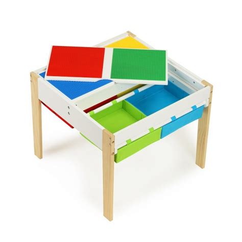 Vaikiškas LEGO staliukas su LEGO kaladėlėmis