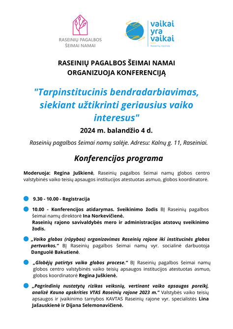 Bendradarbiavimas tarp institucijų vaiko gerovės užtikrinimui