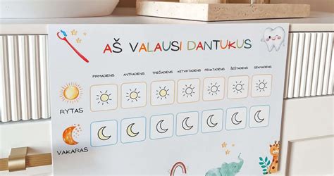 vaikų dantų valymo rutina