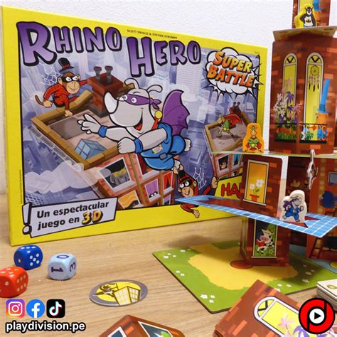 Kortų bokšto statymas žaidime Rhino Hero