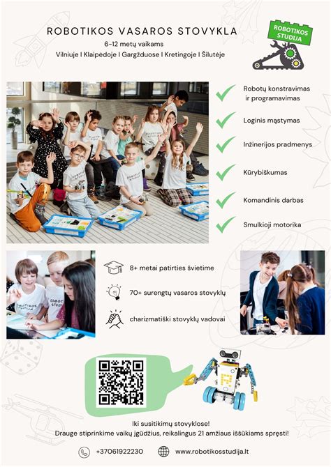 vaikai mokosi robotikos