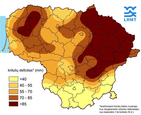 Žemėlapis su Lietuvos temperatūros pasiskirstymu šalčių metu