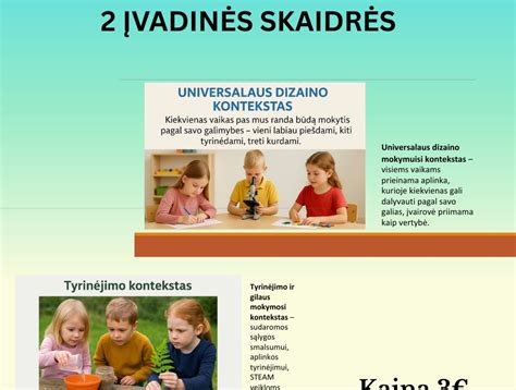 Vaikų ugdymosi kontekstų kūrimas