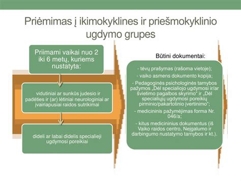 Schema priėmimo į ikimokyklinio ir priešmokyklinio ugdymo įstaigas