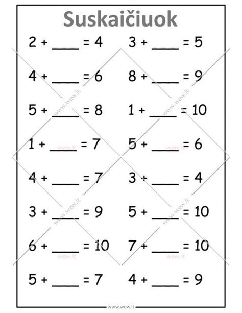 matematikos užduotys vaikams