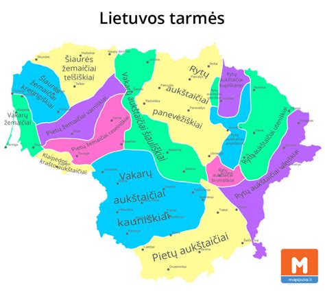 Lietuvos tarmės ir jų paplitimas