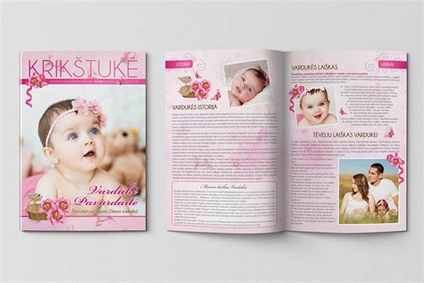 Schematinis krikštynų laikraštuko maketavimo procesas