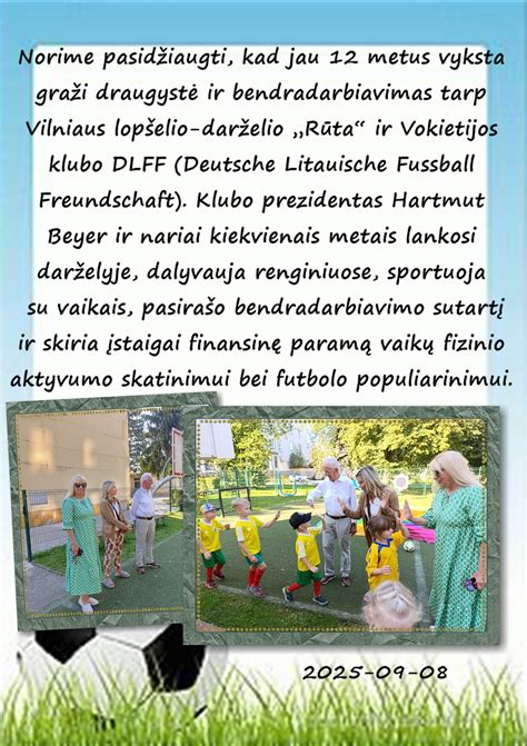 Darželio istorija ir raida