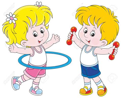 Vaikai sportuoja sporto salėje