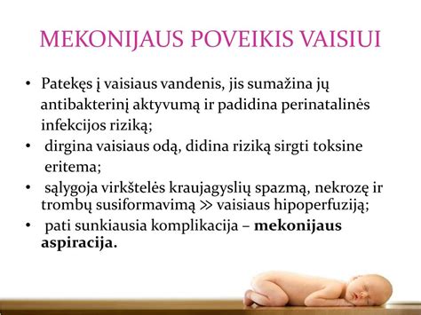 Palyginimas skirtingų vaisiaus vandenų spalvų ir konsistencijų, susijusių su mekonijaus užterštumu.