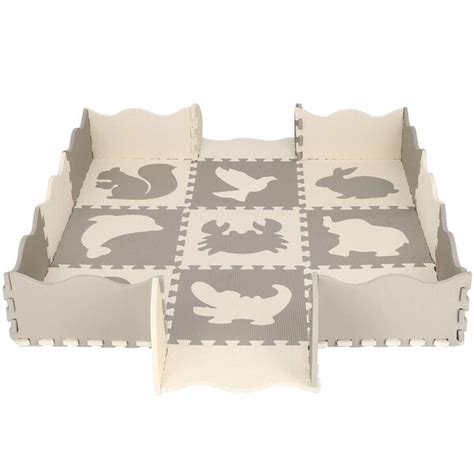 vaikiškas kilimėlis-dėlionė su gyvūnais