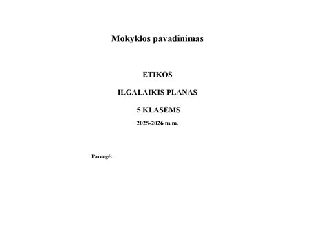 Etikos pamokų temos 5-6 klasėms