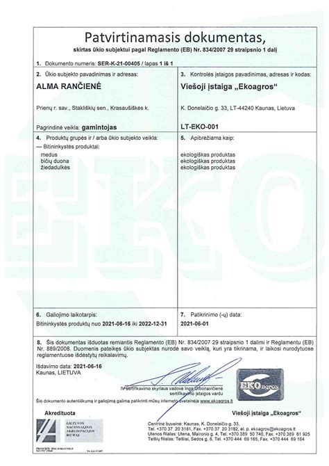Ekologinio ūkio sertifikatas