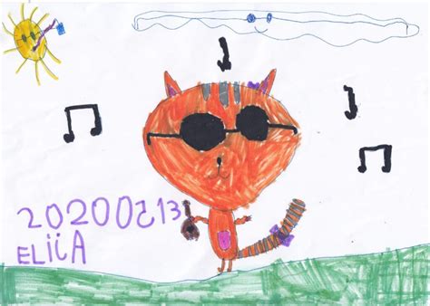 Vaikų piešiniai su muzikos temą