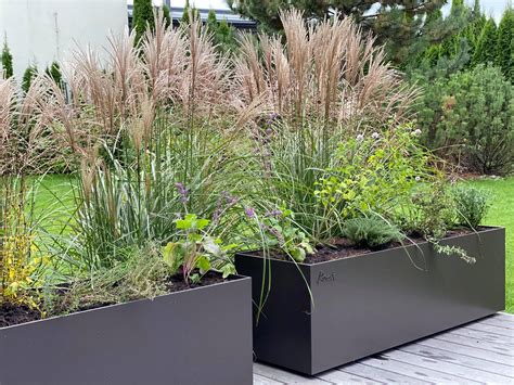 Įvairūs vazonai su augalais ant terasos